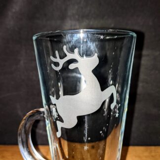 Reindeer Latte Glass