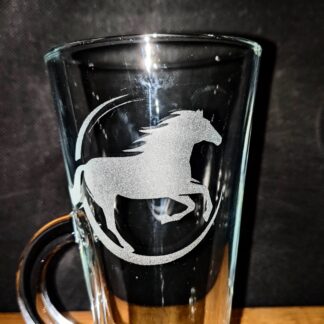 Horse Latte Glass